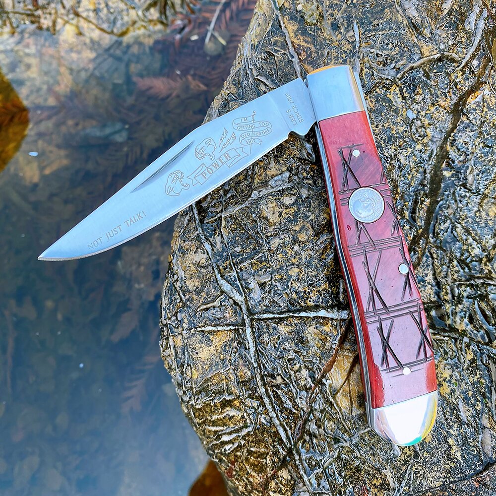Bone Folder Tool - Watchman Trapper Messer Tasche Doppelklingen Slip
