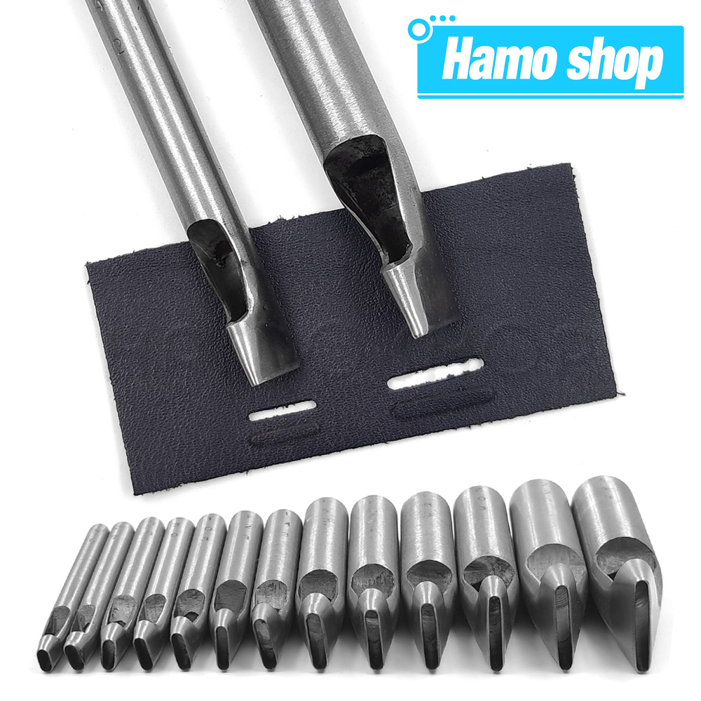 Rivet Setter Tool - 2mm/3mm breiter ovaler Lederlocher aus Stahl