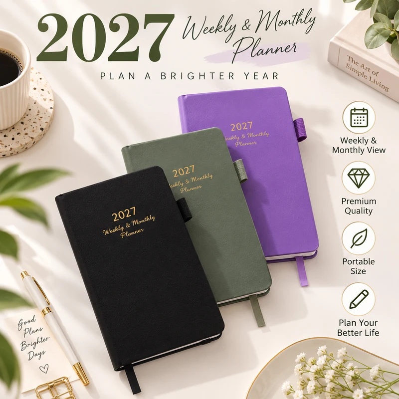 2027 Wochen- und Monatsplaner, – Leather Work Diary Covers Bewertung und Preis